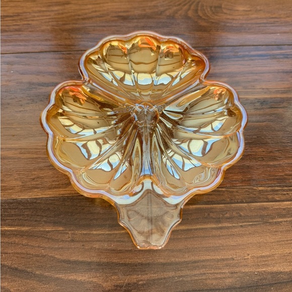 Other - Vintage carnival glass three section flower dish